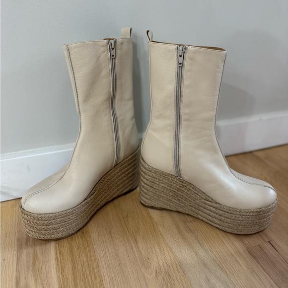 Free People Paloma Barcelo Lennon Platform Espadrille Boots - Ivory - Size 5.5 - Picture 9 of 14